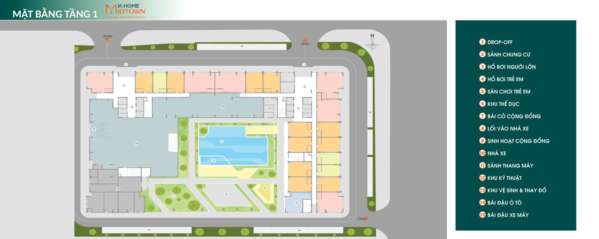 Mặt bằng chi tiết tầng 1 căn hộ K-Home Midtown
