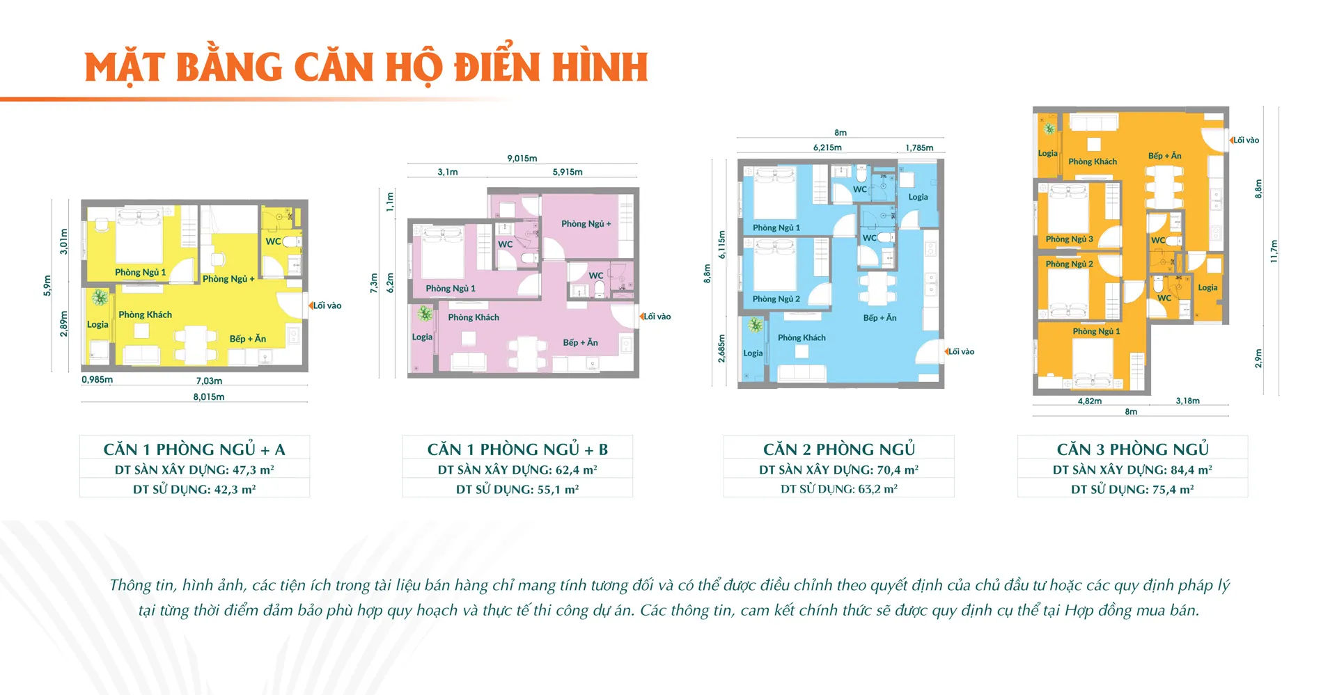 Layout thiết kế căn hộ K-Home CityView 1PN, 2PN, 3PN